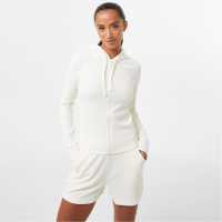 Usa Pro Ribbed Zip Up Hoodie Womens White Дамски суичъри и блузи с качулки
