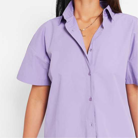 I Saw It First Cotton Short Sleeve Shirt Lilac Дамски ризи и тениски