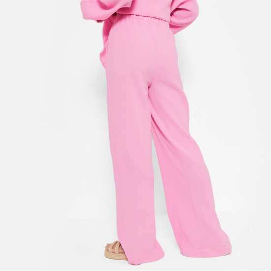 I Saw It First Textured Wide Leg Trousers Co-Ord Pink Дамско облекло плюс размер