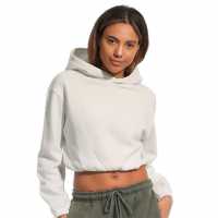 Light And Shade Cropped Hooded Top Ladies White Дамски суичъри и блузи с качулки