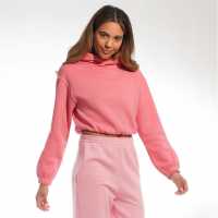 Light And Shade Cropped Hooded Top Ladies Pink Дамски суичъри и блузи с качулки