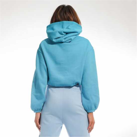 Light And Shade Cropped Hooded Top Ladies Teal Дамски суичъри и блузи с качулки