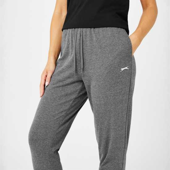 Slazenger Interlock Closed Hem Pant Womens Тъмно сиво марл Дамски долнища на анцуг