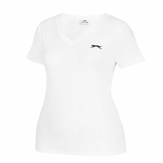 Дамски тениски и фланелки Slazenger Тениска Ladies V Neck Tee Shirt Бяло Slazenger Тениска Ladies V Neck Tee Shirt Бяло Дамски тениски и фланелки