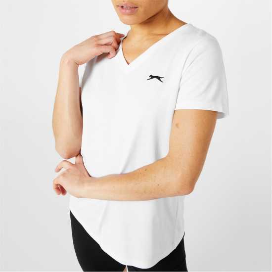 Дамски тениски и фланелки Slazenger Тениска Ladies V Neck Tee Shirt Бяло Slazenger Тениска Ladies V Neck Tee Shirt Бяло Дамски тениски и фланелки