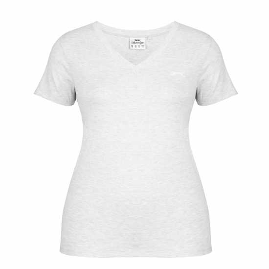 Дамски тениски и фланелки Slazenger Тениска Ladies V Neck Tee Shirt Ледено сиво марл Slazenger Тениска Ladies V Neck Tee Shirt Ледено сиво марл Дамски тениски и фланелки