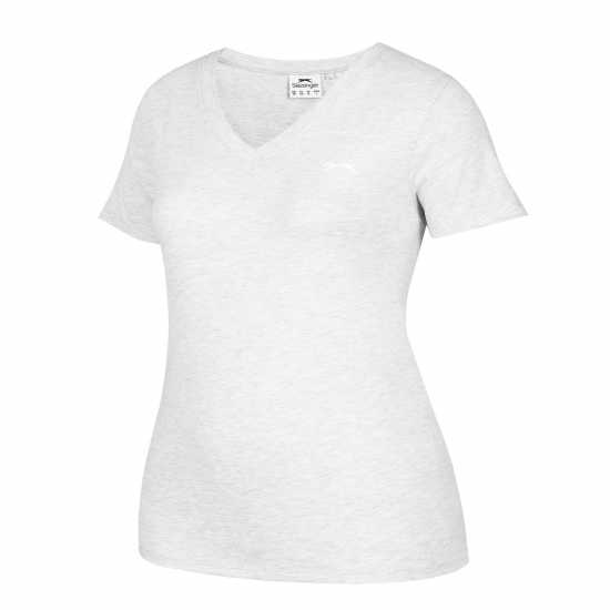 Дамски тениски и фланелки Slazenger Тениска Ladies V Neck Tee Shirt Ледено сиво марл Slazenger Тениска Ladies V Neck Tee Shirt Ледено сиво марл Дамски тениски и фланелки