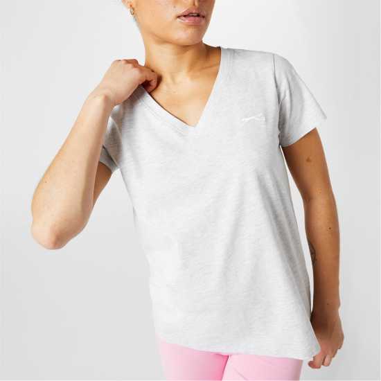 Дамски тениски и фланелки Slazenger Тениска Ladies V Neck Tee Shirt Ледено сиво марл Slazenger Тениска Ladies V Neck Tee Shirt Ледено сиво марл Дамски тениски и фланелки