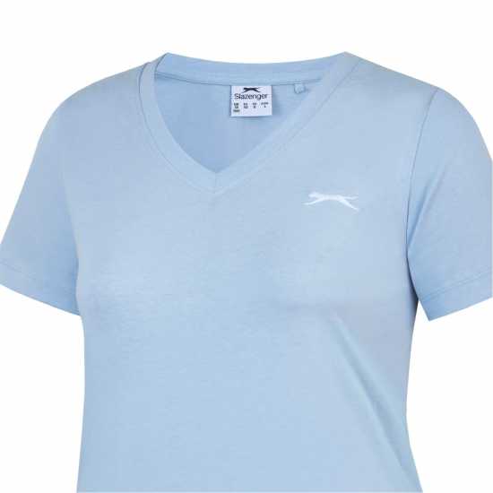 Дамски тениски и фланелки Slazenger Тениска Ladies V Neck Tee Shirt Светло синьо Slazenger Тениска Ladies V Neck Tee Shirt Светло синьо Дамски тениски и фланелки