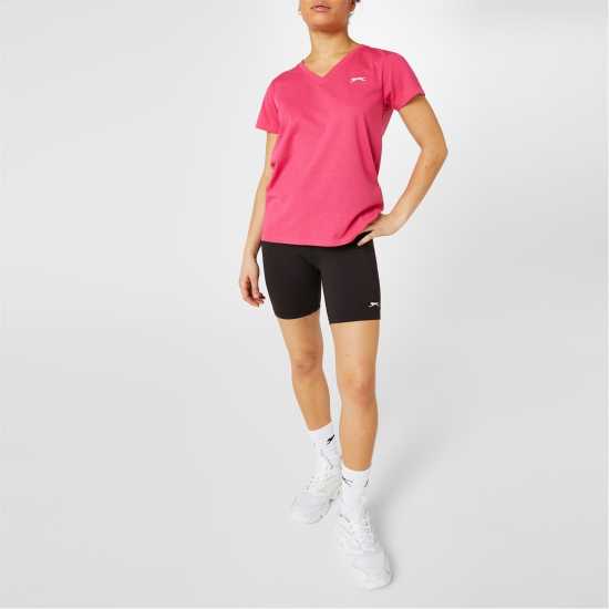 Дамски тениски и фланелки Slazenger Тениска Ladies V Neck Tee Shirt Ярко розово Slazenger Тениска Ladies V Neck Tee Shirt Ярко розово Дамски тениски и фланелки