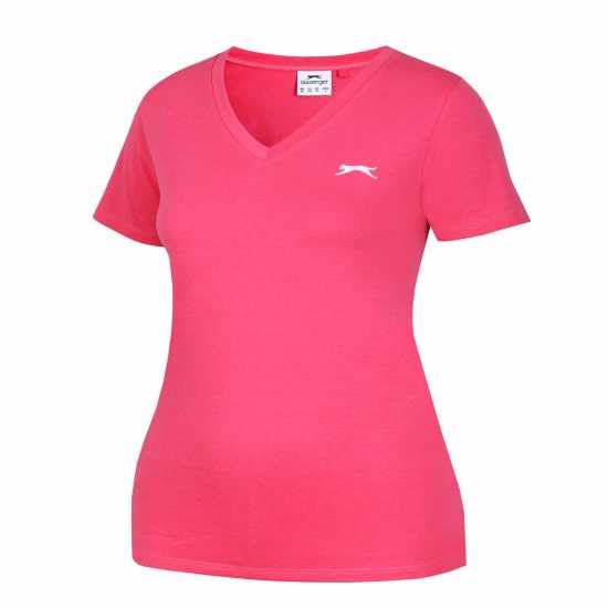 Дамски тениски и фланелки Slazenger Тениска Ladies V Neck Tee Shirt Ярко розово Slazenger Тениска Ladies V Neck Tee Shirt Ярко розово Дамски тениски и фланелки