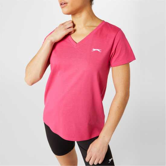 Дамски тениски и фланелки Slazenger Тениска Ladies V Neck Tee Shirt Ярко розово Slazenger Тениска Ladies V Neck Tee Shirt Ярко розово Дамски тениски и фланелки