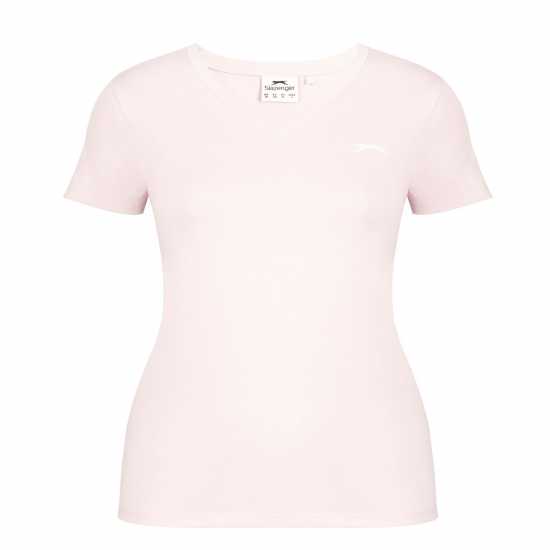 Slazenger V Neck Tee Lds Light Pink Дамски тениски и фланелки