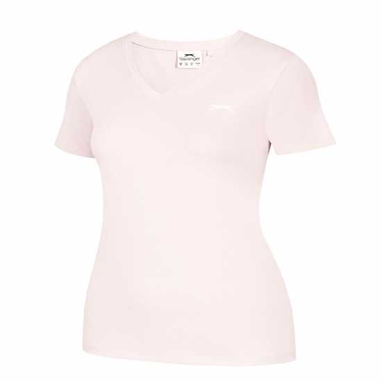 Slazenger V Neck Tee Lds Light Pink - Дамски тениски и фланелки