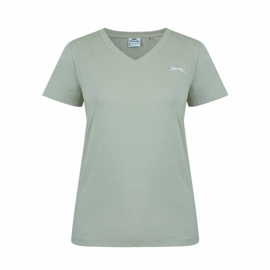 Дамски тениски и фланелки Slazenger Тениска Ladies V Neck Tee Shirt Мосова зелена Slazenger Тениска Ladies V Neck Tee Shirt Мосова зелена Дамски тениски и фланелки