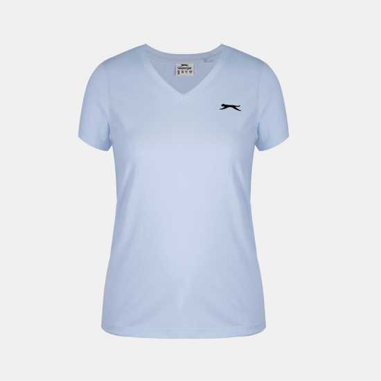 Slazenger Тениска Ladies V Neck Tee Shirt Light Blue 