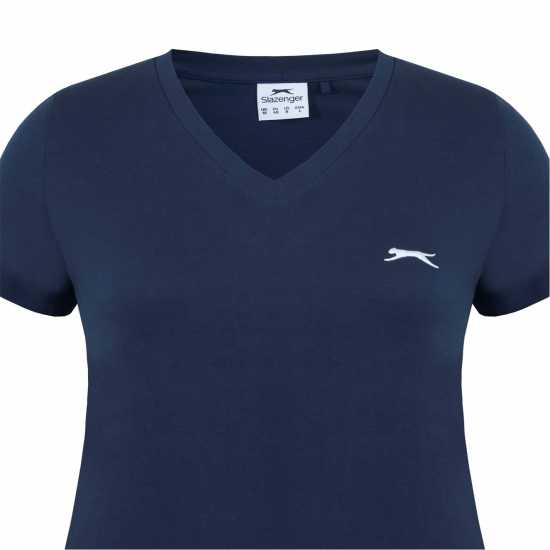 Slazenger Тениска Ladies V Neck Tee Shirt Navy 