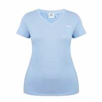Slazenger V Neck Tee Lds Light Blue Дамски тениски и фланелки
