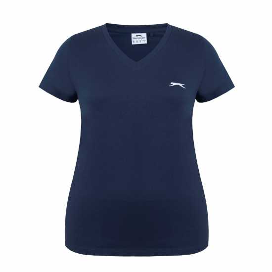 Slazenger Тениска Ladies V Neck Tee Shirt Морска синьо Дамски тениски и фланелки