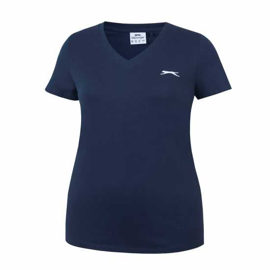 Slazenger Тениска Ladies V Neck Tee Shirt Морска синьо Дамски тениски и фланелки