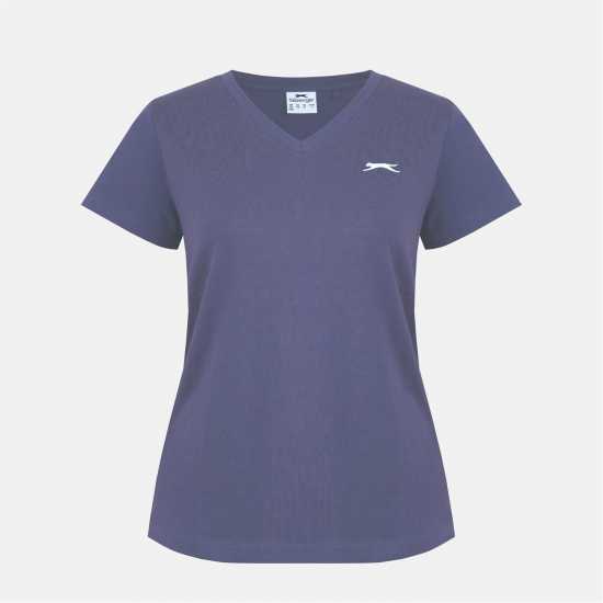 Slazenger Тениска Ladies V Neck Tee Shirt Charcoal Дамски тениски и фланелки