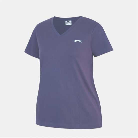Slazenger Тениска Ladies V Neck Tee Shirt Charcoal Дамски тениски и фланелки