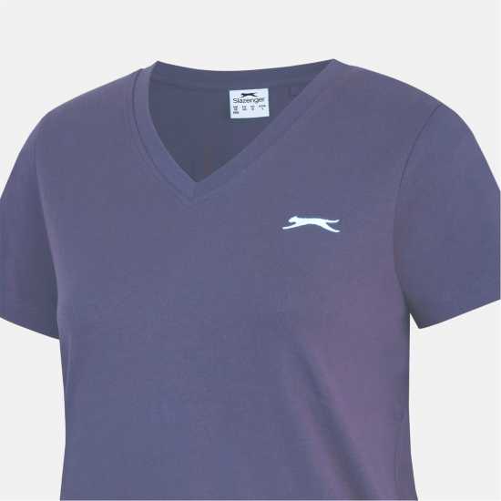 Slazenger Тениска Ladies V Neck Tee Shirt Charcoal Дамски тениски и фланелки