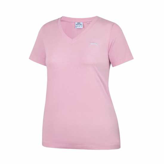Дамски тениски и фланелки Slazenger Тениска Ladies V Neck Tee Shirt Бебешко розово Slazenger Тениска Ladies V Neck Tee Shirt Бебешко розово Дамски тениски и фланелки