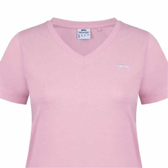 Дамски тениски и фланелки Slazenger Тениска Ladies V Neck Tee Shirt Бебешко розово Slazenger Тениска Ladies V Neck Tee Shirt Бебешко розово Дамски тениски и фланелки