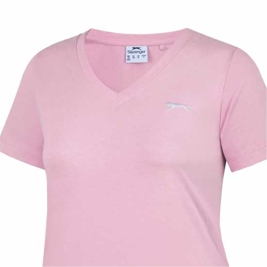 Дамски тениски и фланелки Slazenger Тениска Ladies V Neck Tee Shirt Бебешко розово Slazenger Тениска Ladies V Neck Tee Shirt Бебешко розово Дамски тениски и фланелки