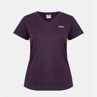 Дамски тениски и фланелки Slazenger Тениска Ladies V Neck Tee Shirt Plum Slazenger Тениска Ladies V Neck Tee Shirt Plum Дамски тениски и фланелки