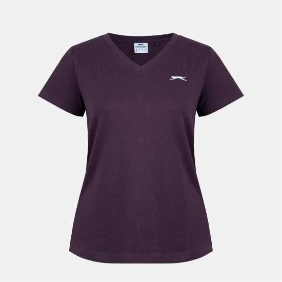 Дамски тениски и фланелки Slazenger Тениска Ladies V Neck Tee Shirt Plum Slazenger Тениска Ladies V Neck Tee Shirt Plum Дамски тениски и фланелки