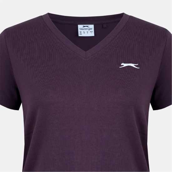 Дамски тениски и фланелки Slazenger Тениска Ladies V Neck Tee Shirt Plum Slazenger Тениска Ladies V Neck Tee Shirt Plum Дамски тениски и фланелки