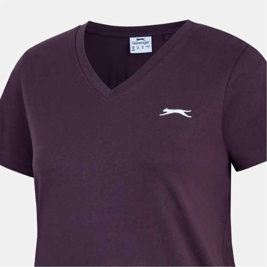 Дамски тениски и фланелки Slazenger Тениска Ladies V Neck Tee Shirt Plum Slazenger Тениска Ladies V Neck Tee Shirt Plum Дамски тениски и фланелки