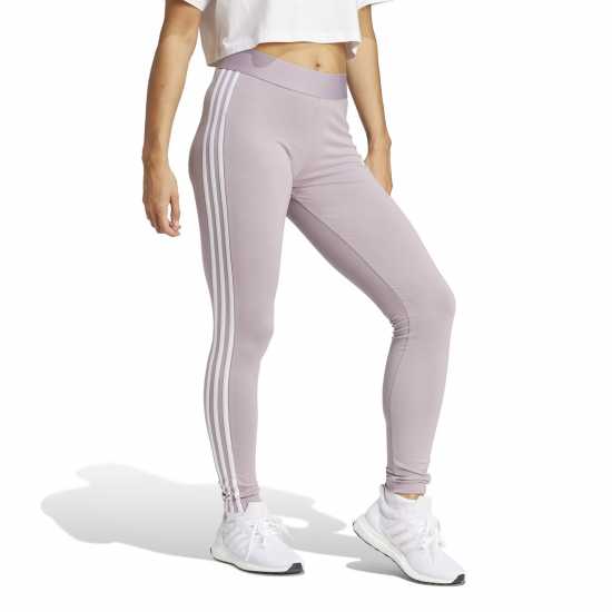 Adidas Essentials 3 Stripe Leggings Womens Preloved Fig Дамско трико и клинове