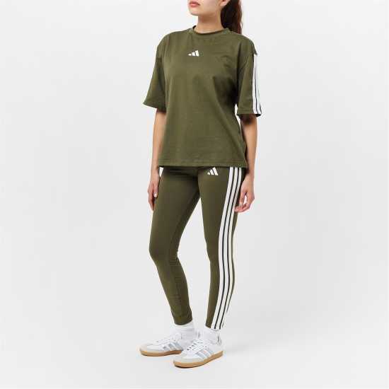 Adidas Essentials 3 Stripe Leggings Womens Олива 