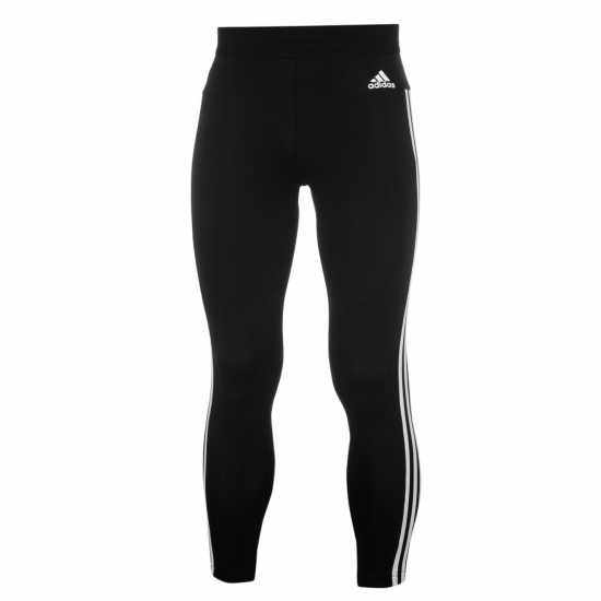 Adidas Essentials 3 Stripe Leggings Womens Black/White Дамски клинове за фитнес