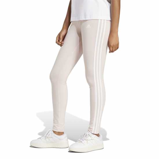 Adidas Essentials 3 Stripe Leggings Womens Пясъчно розово 