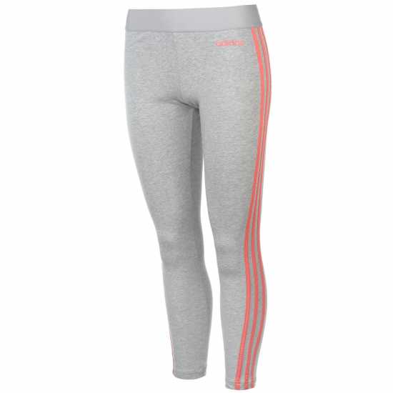 Adidas Essentials 3 Stripe Leggings Womens Средно сиво 