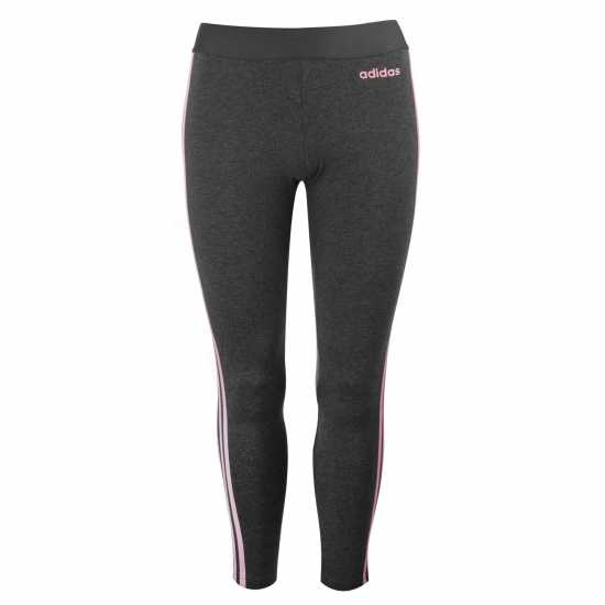 Adidas Essentials 3 Stripe Leggings Womens Dark Grey - Дамски клинове за фитнес
