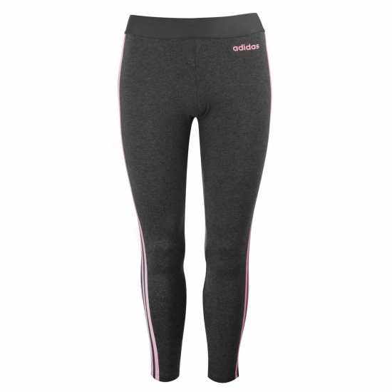 Adidas Essentials 3 Stripe Leggings Womens Тъмно сиво Adidas Essentials 3 Stripe Leggings Womens Тъмно сиво