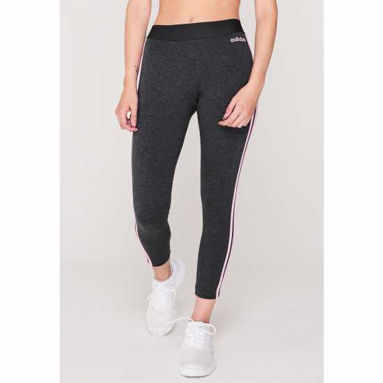 Adidas Essentials 3 Stripe Leggings Womens Dark Grey Дамски клинове за фитнес