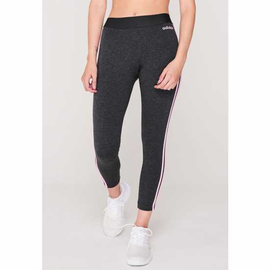 Adidas Essentials 3 Stripe Leggings Womens Тъмно сиво Adidas Essentials 3 Stripe Leggings Womens Тъмно сиво