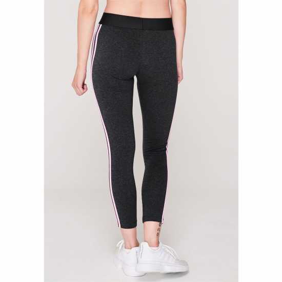 Adidas Essentials 3 Stripe Leggings Womens Тъмно сиво Adidas Essentials 3 Stripe Leggings Womens Тъмно сиво