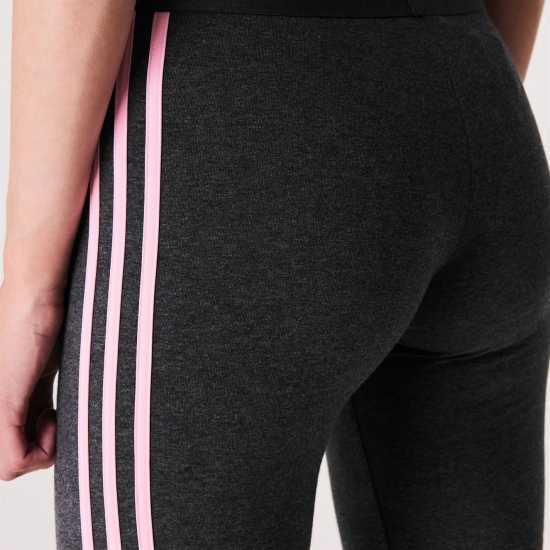 Adidas Essentials 3 Stripe Leggings Womens Тъмно сиво Adidas Essentials 3 Stripe Leggings Womens Тъмно сиво