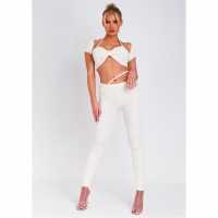 Дамско трико и клинове Missy Empire Waist Knit Leggings Слонова кост Missy Empire Waist Knit Leggings Слонова кост Дамско трико и клинове
