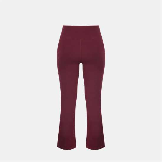 Miso Kick Flare High Waisted Full Length Cotton Leggings Бордово 