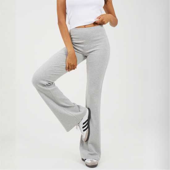 Brave Soul Bs Womens Fiitted Yoga Pants With Flared Hem  