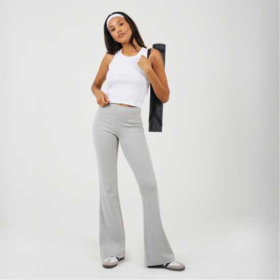 Brave Soul Bs Womens Fiitted Yoga Pants With Flared Hem  