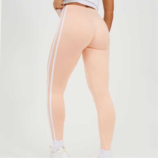 Brave Soul Peach Leggings With Stripe Detail  